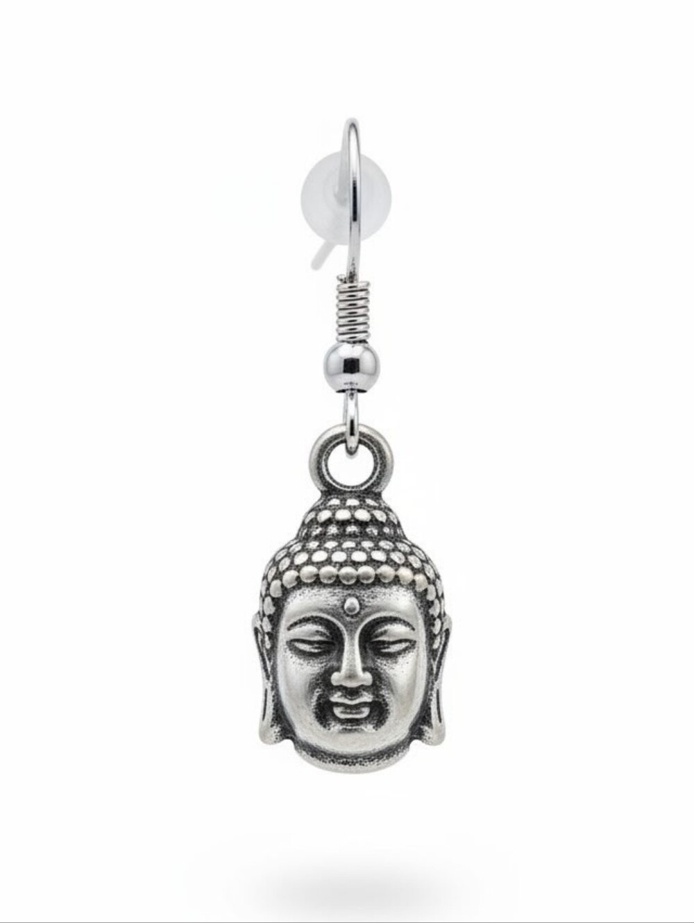 Sassified Boutique Nwt Sterling-Style Silver Buddha Head Drop Earrings